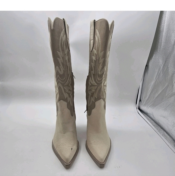 Dolce Vita Women's Blanch Fashion Boot size western cream white tan Cowboy 9.5 - Picture 3 of 11